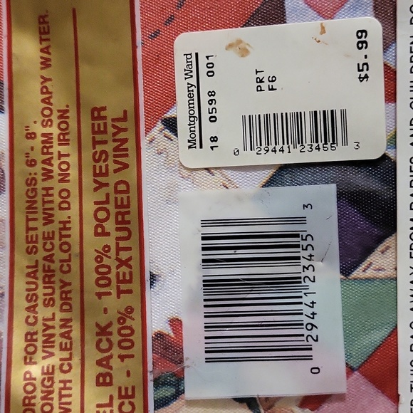 vintage NIP SQUARE VINYL POLYESTER TABLE CLOTH WITH FLANNEL BACK - Picture 5 of 5